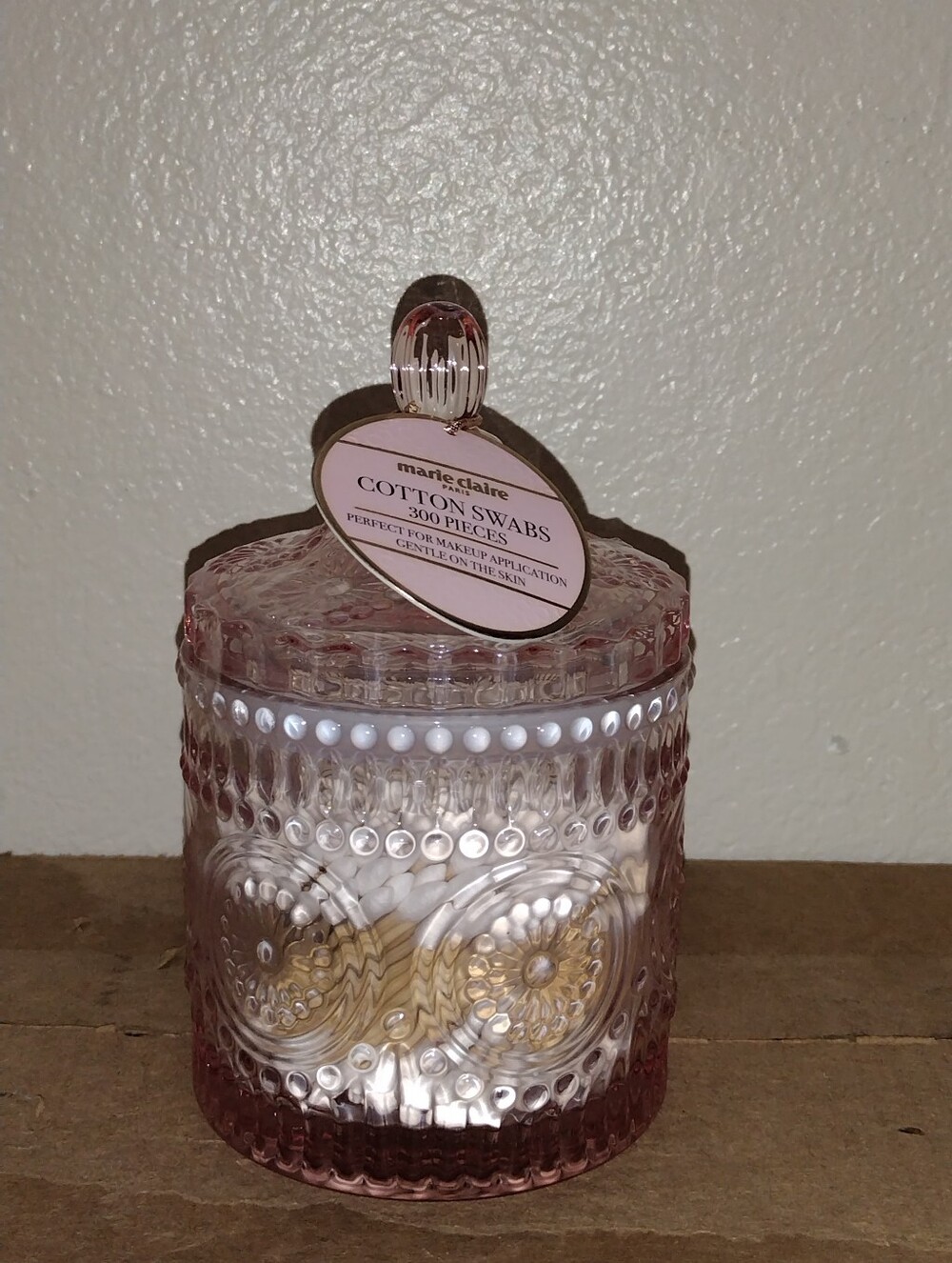 MARIE CLAIRE  COTTON SWABS WITH GLASS CONTAINER MARIE CLAIRE 300 COTTON SWABS À